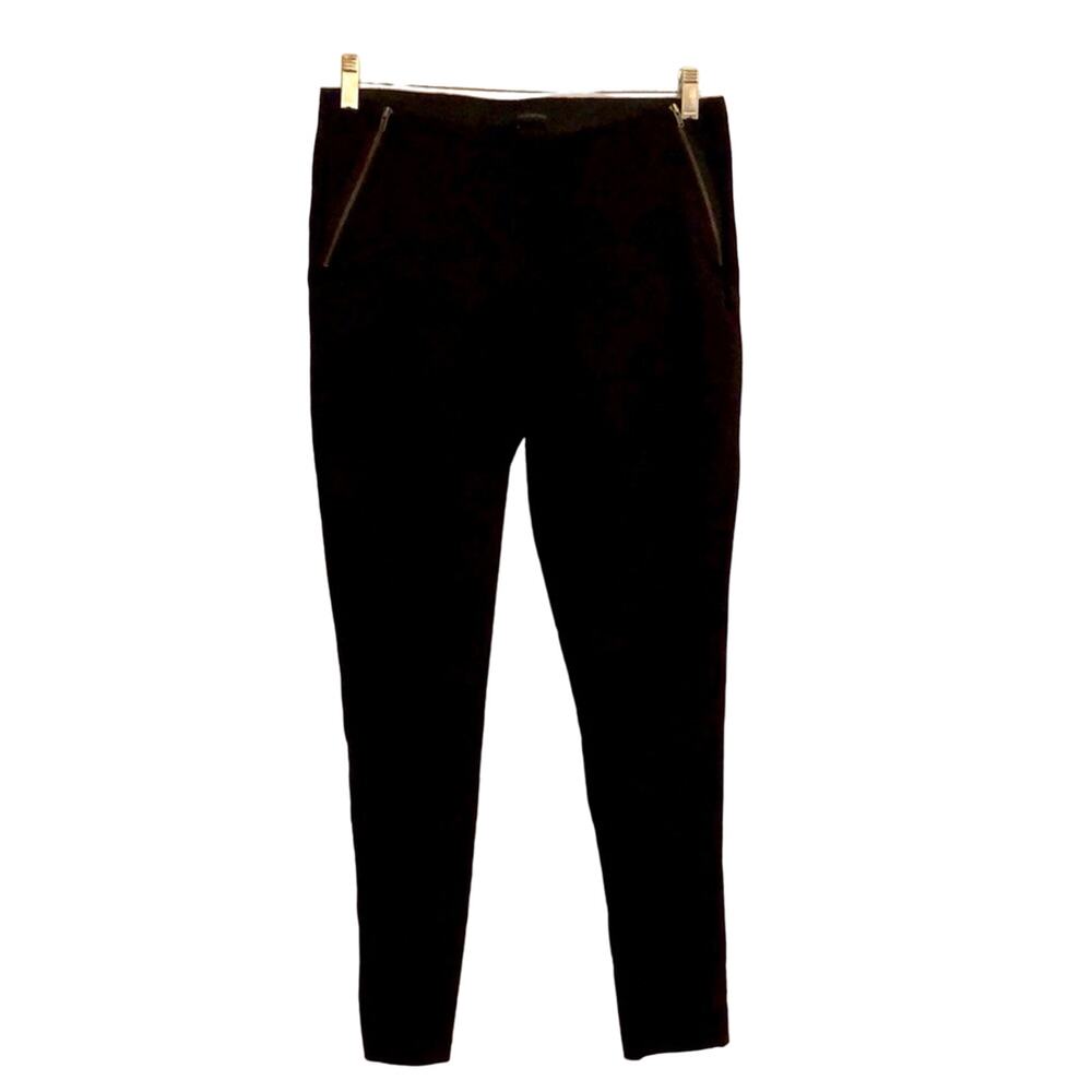 Harve Benard Black Stretch Woven Pants Woman Size 8 Pull On Casual Office